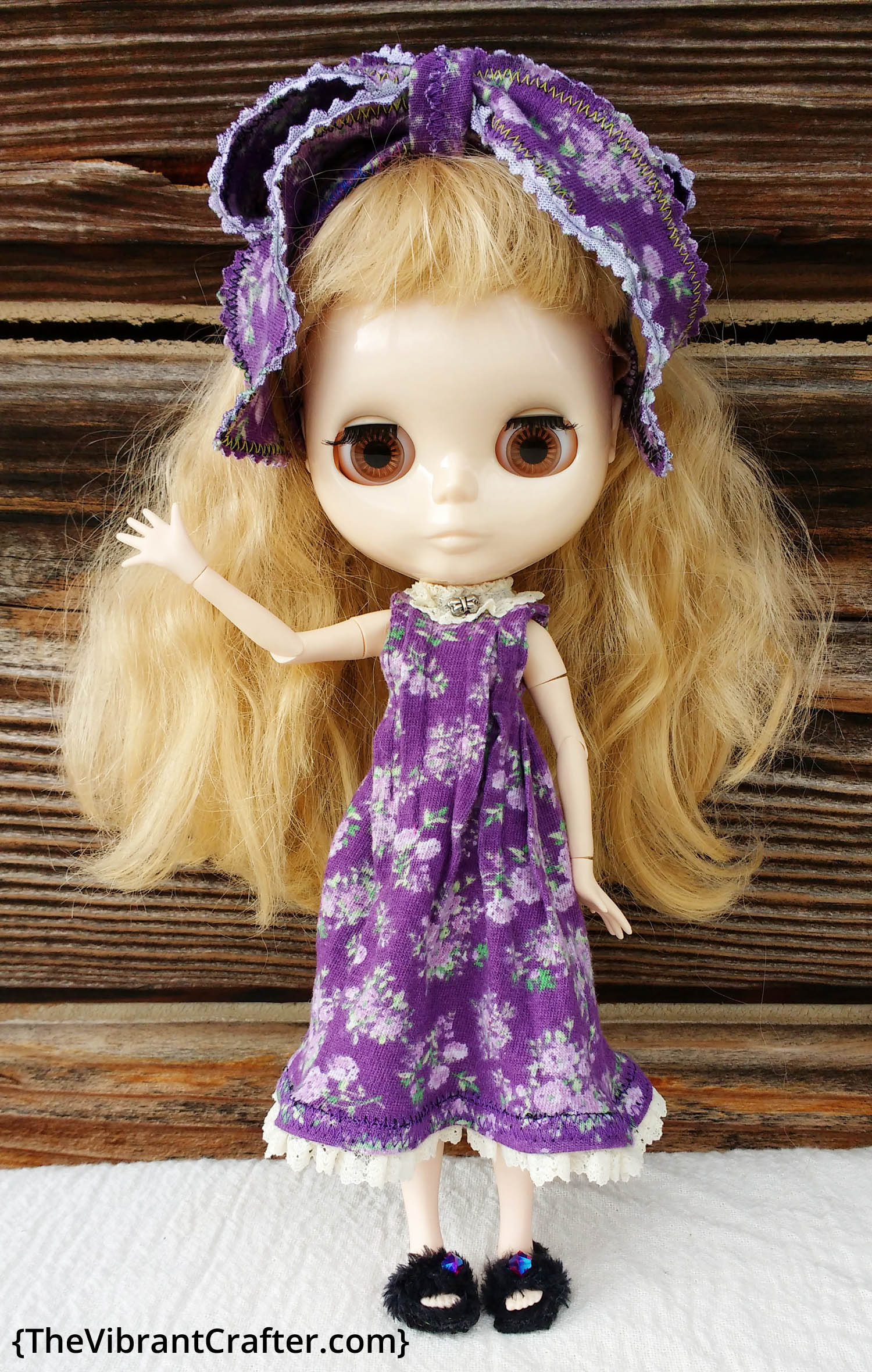 Factory Blythe Doll in a Purple Dress