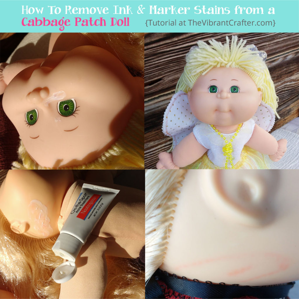 how to clean ink stains from a cabbage patch doll