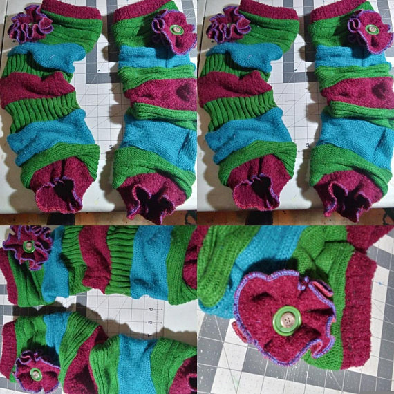 upcycled clothing - leg warmers