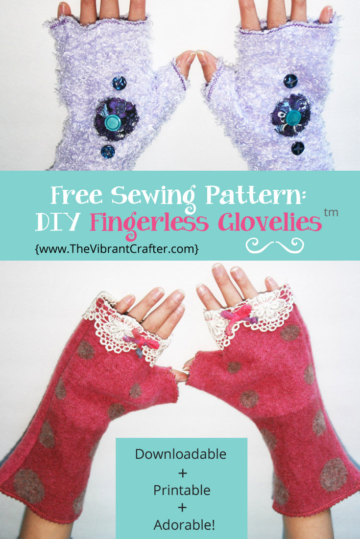 Free sewing pattern - DIY Fingerless Gloves